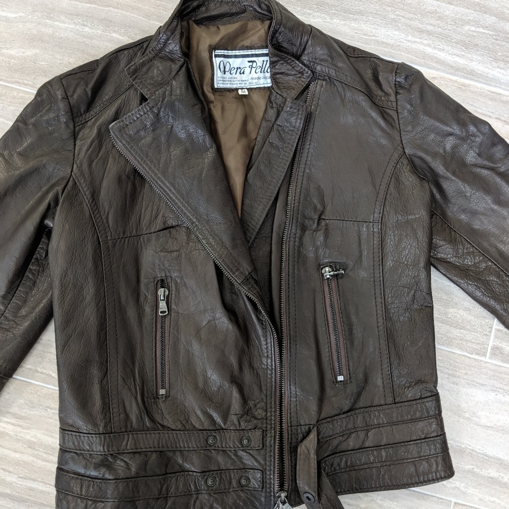Vera Pelle brown leather jacket